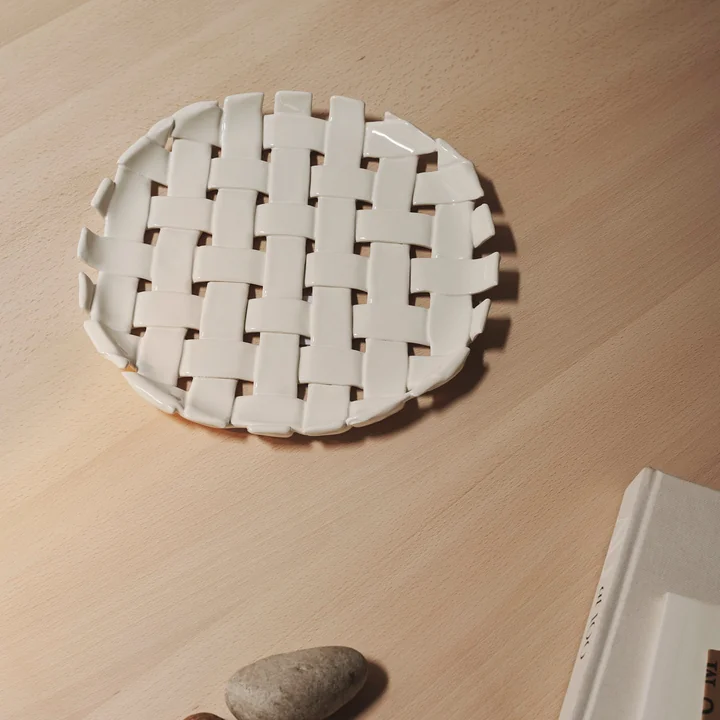 Ferm Living - Plait serving platter, off-white