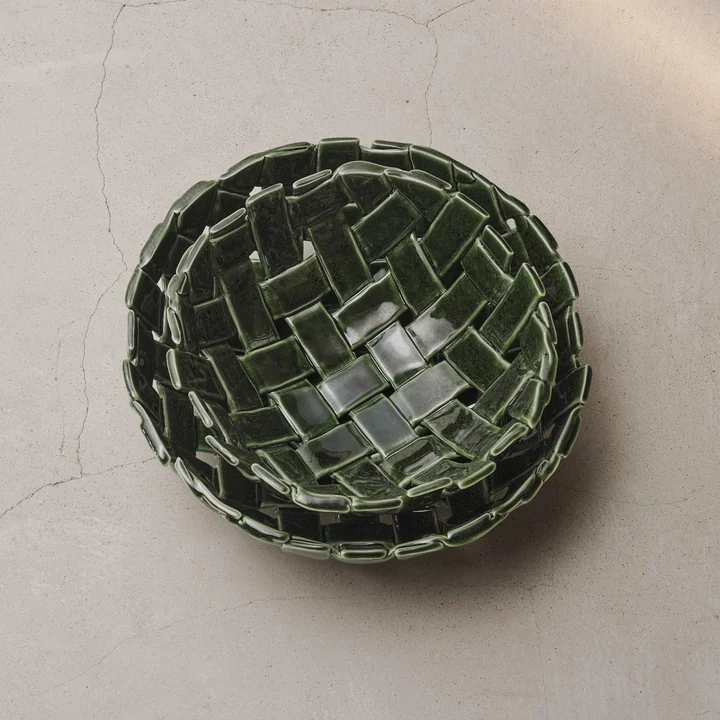 Ferm Living - Plait bowls, emerald green