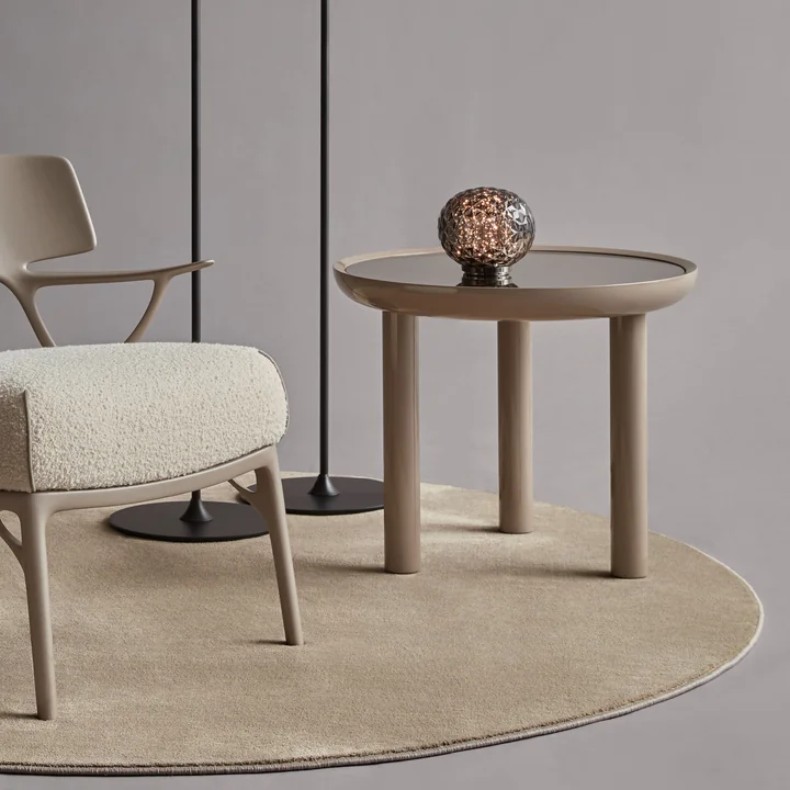 Kartell - K-Top side table, H 50 cm / Ø 60 cm, bronze mirror / dove gray