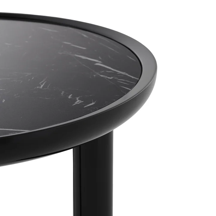 Kartell - K-Top side table, H 50 cm / Ø 60 cm, black Marquina / black