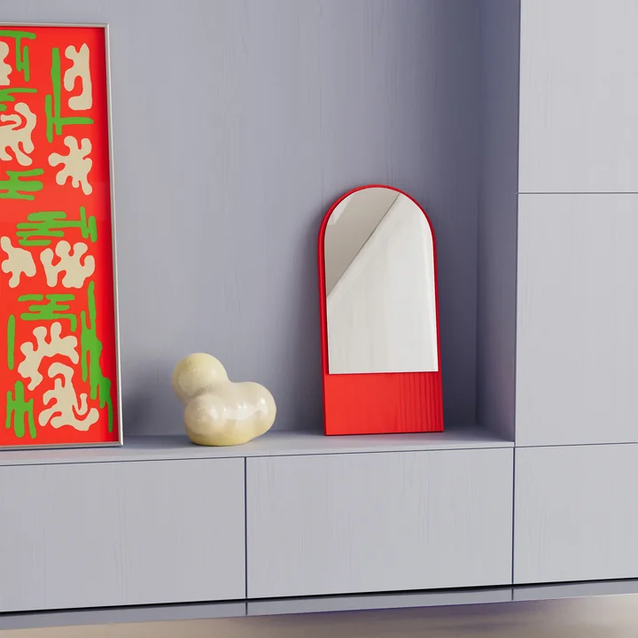 OUT Objekte unserer Tage - Friedrich mini mirror, 28 x 58 cm, bright red