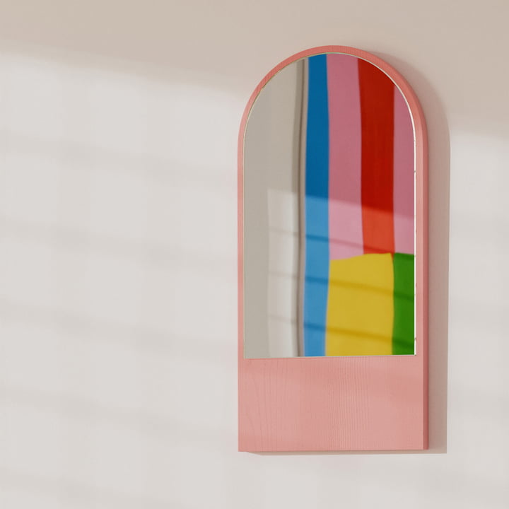 OUT Objekte unserer Tage - Friedrich mini mirror, 28 x 58 cm, soft pink