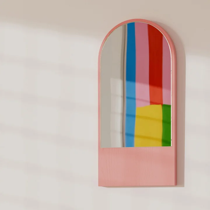 OUT Objekte unserer Tage - Friedrich mini mirror, 28 x 58 cm, soft pink
