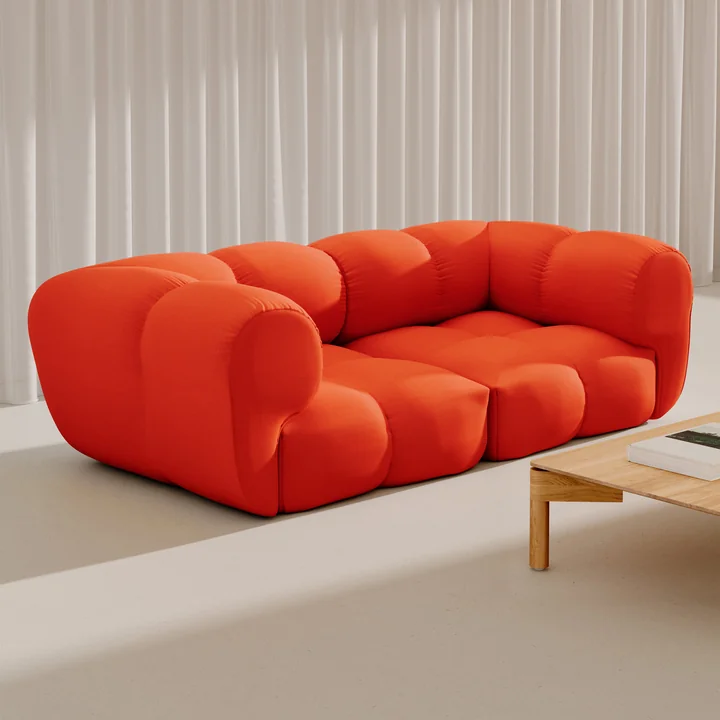 OUT Objekte unserer Tage - Sander 02, 2. 5-seater sofa, pure orange (Vidar 4 0542 by Kvadrat/Raf Simons)