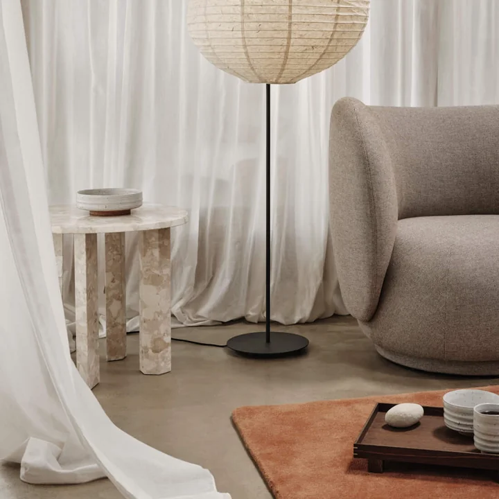 Ferm Living - Taula side table, H 45 x Ø 54.4 cm, marble, sand