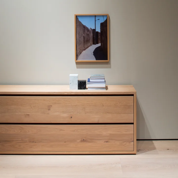e15 - Imari chest of drawers with 2 drawers, L x W x H 160 x 45 x 75 cm, oiled oak