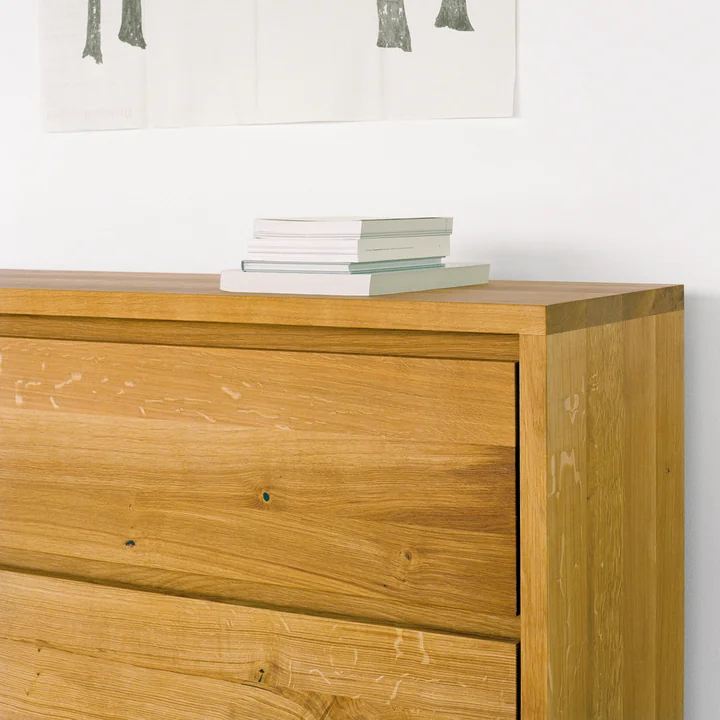 e15 - Imari chest of drawers with 2 drawers, L x W x H 160 x 45 x 75 cm, oiled oak