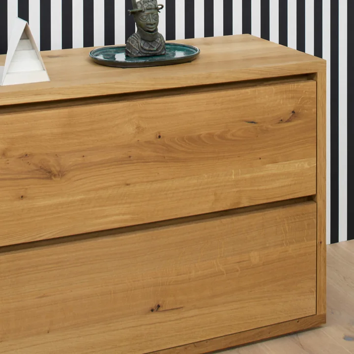 e15 - Imari chest of drawers with 2 drawers, L x W x H 160 x 45 x 75 cm, oiled oak