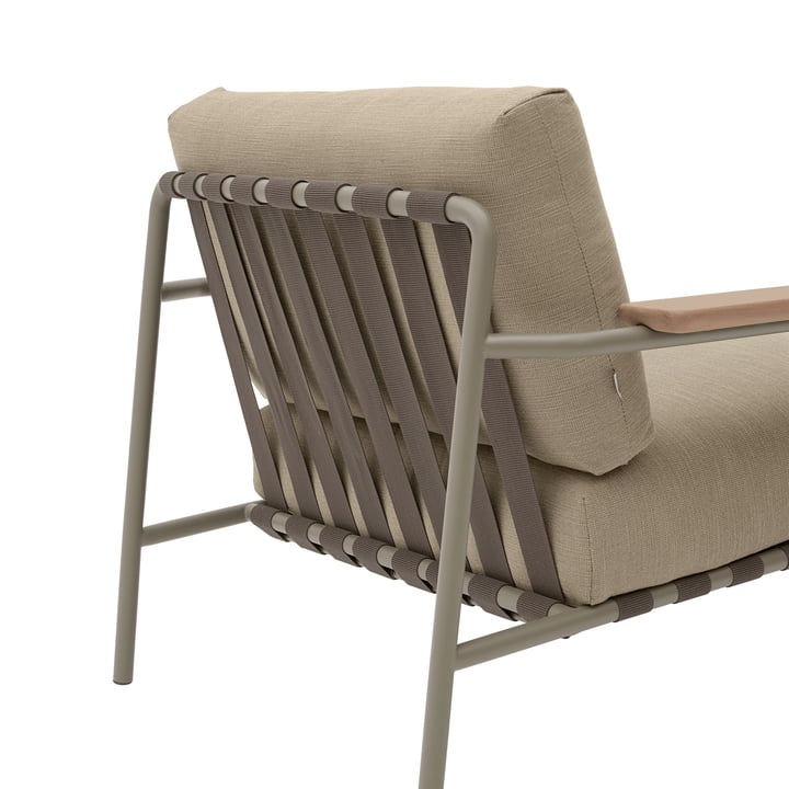 Muuto - Settle Outdoor Lounge Chair, brown / taupe (fabric Ribbed Weave 5)