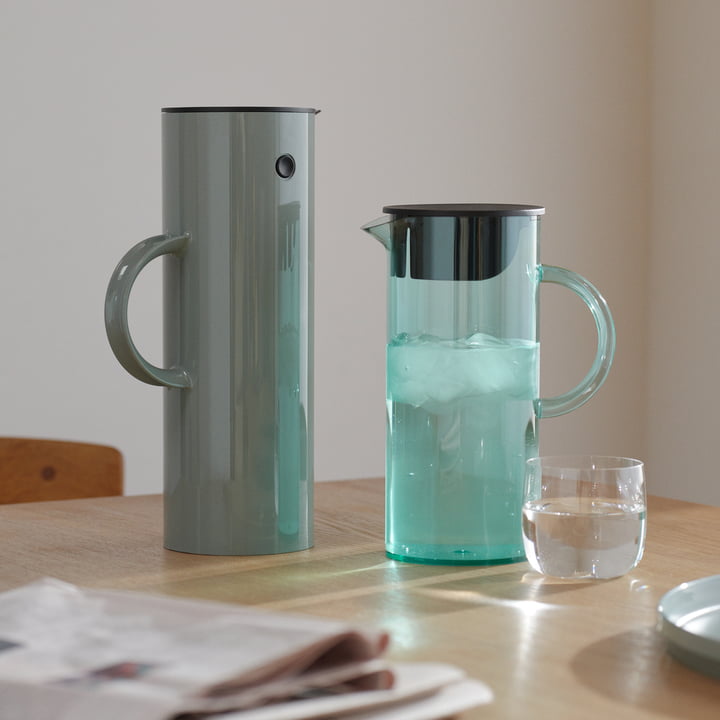 Stelton - EM77 jug with lid, dusty green