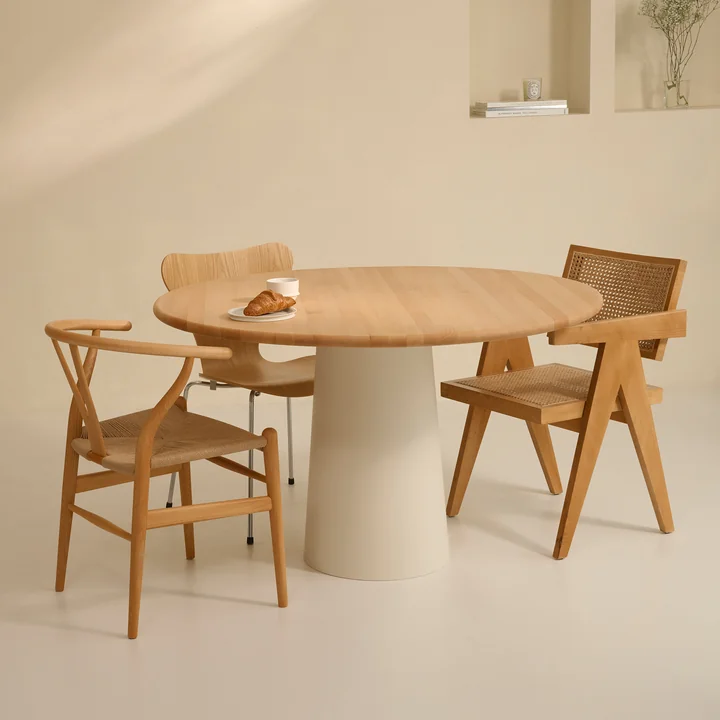 Studio Zondag - Circle of Calm dining table, natural beech / beige