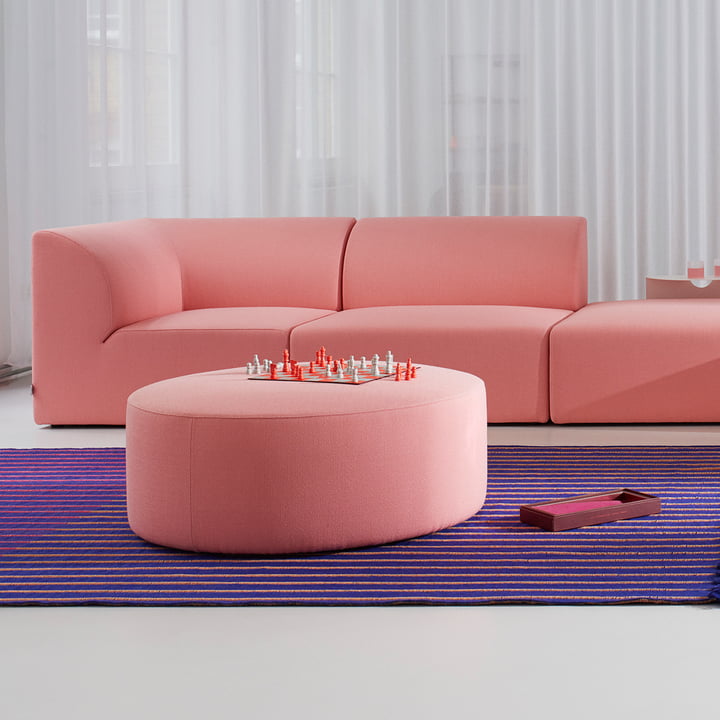 OUT Objects of our days - Weber 01 2. 5-seater sofa, pink (Vidar 4 0622 by Kvadrat)