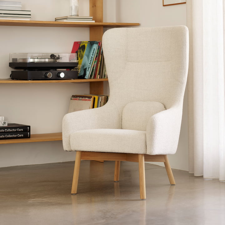 FDB Møbler - Gesja L35 armchair, oak / beige (Monza 00)