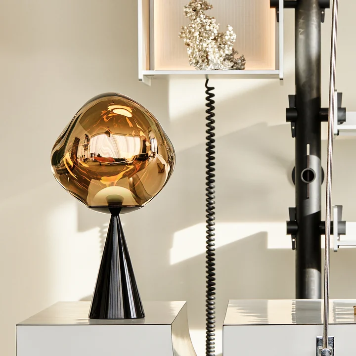 Tom Dixon - Melt Cone Fat LED table lamp, gold / black