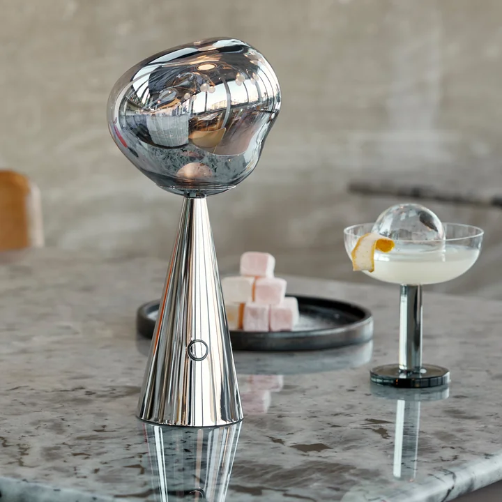 Tom Dixon - Melt LED table lamp with rechargeable battery, silver