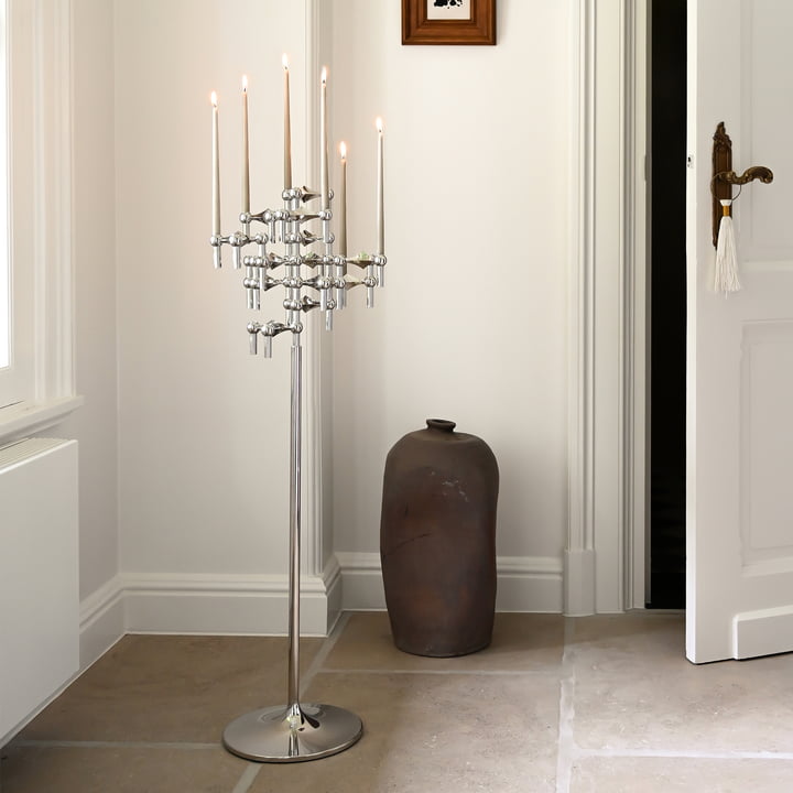 Stoff Nagel - Floor stand for candle holder, chrome