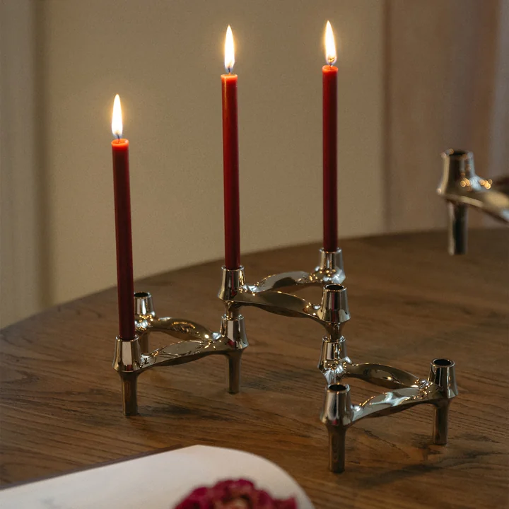 Stoff Nagel - BMF candle holder, set of 3, chrome