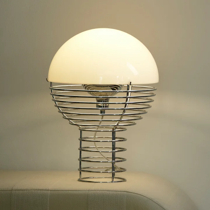 Verpan - Wire Table lamp Ø 30 cm, chrome / white