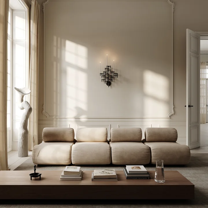 Stoff Nagel - Wall bracket for candle holder, black