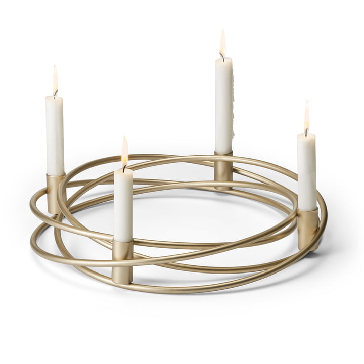 Bergamo Advent wreath Ø 40 cm, gold by Philippi