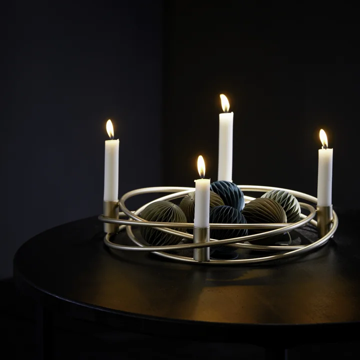 Bergamo Advent wreath Ø 40 cm, gold by Philippi