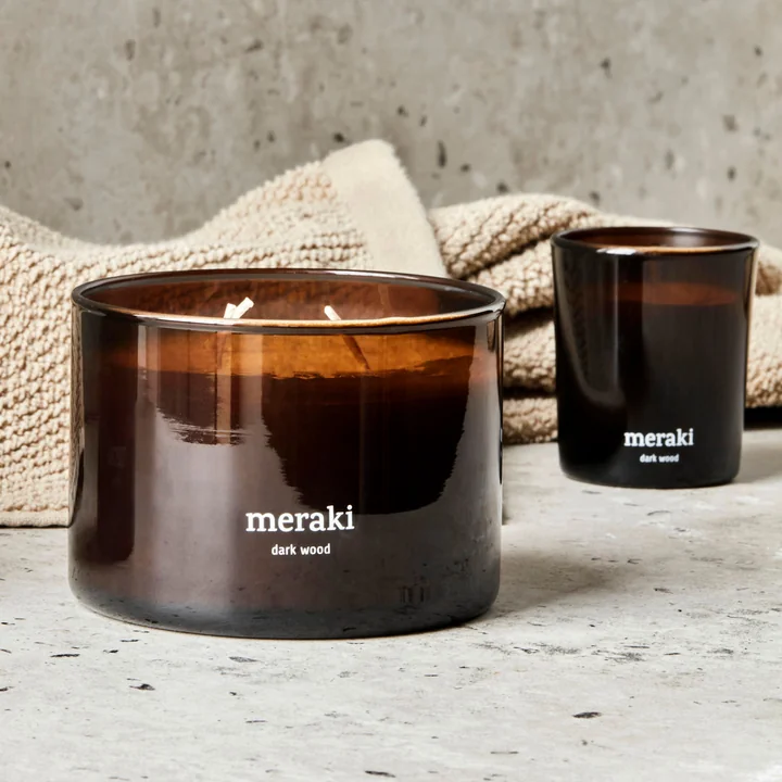 Meraki - Scented candle, Ø 10 cm, dark wood