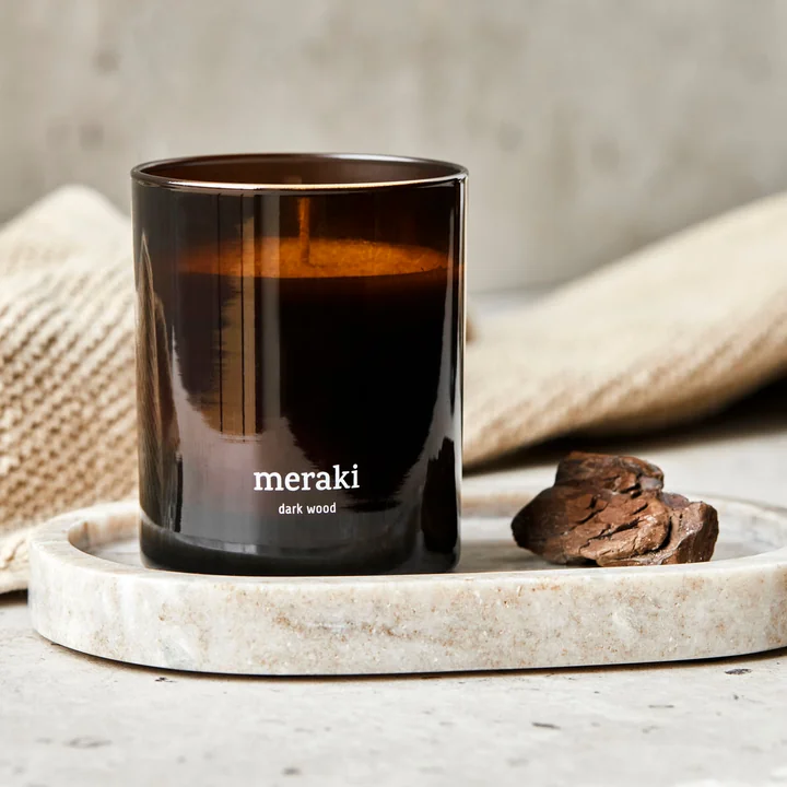 Meraki - Scented candle, Ø 8 cm, Dark wood