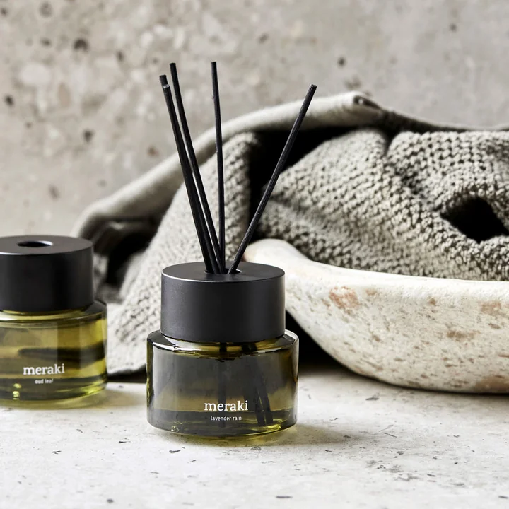 Meraki - Room fragrance with 5 sticks, Lavender rain, 100 ml