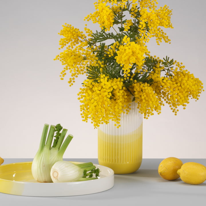 Vitra - Herringbone vase fluted H 24.5 cm, yellow