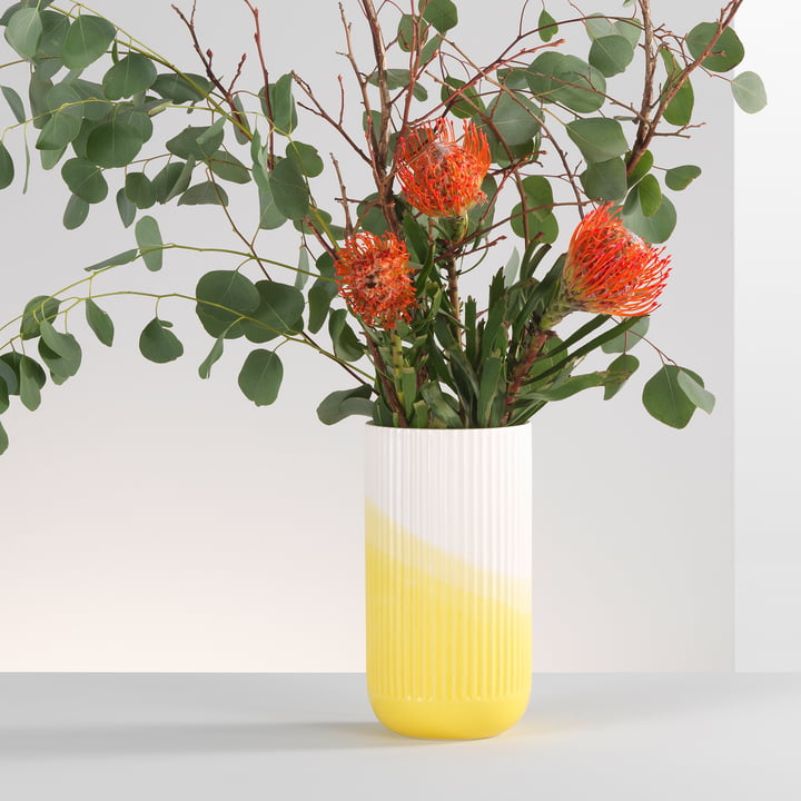 Vitra - Herringbone vase fluted H 24.5 cm, yellow