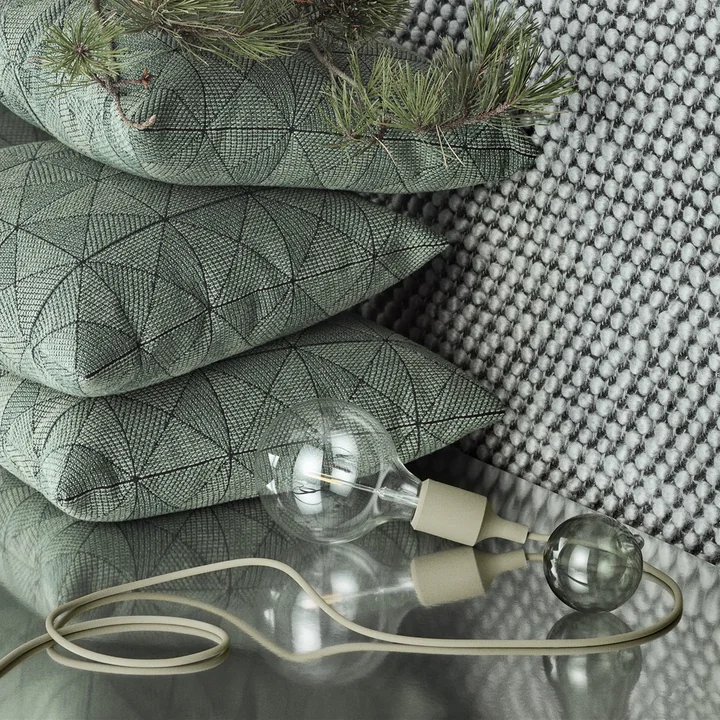 Muuto - Socket E27 LED pendant light, olive green