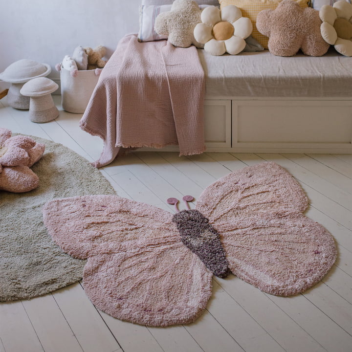 Lorena Canals - Animal children's rug butterfly, 90 x 120 cm