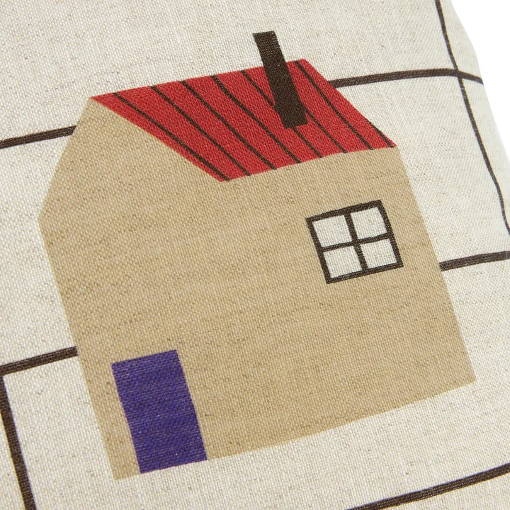 Nobodinoz - Vibes cushion S, 33 x 22 cm, house, black