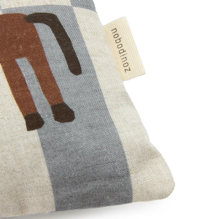 Nobodinoz - Vibes cushion S, 33 x 22 cm, horse, blue