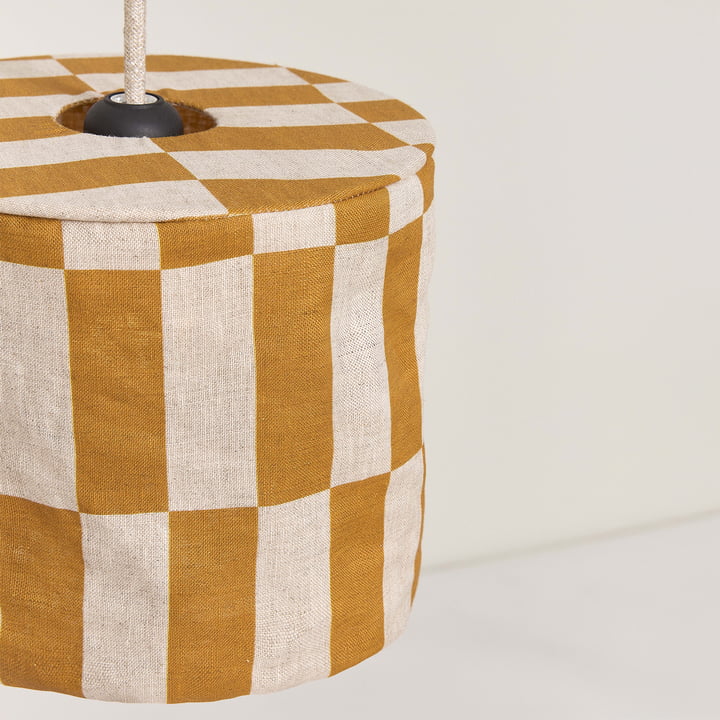 Nobodinoz - Vibes lampshade, Ø 20 cm, linen, mustard