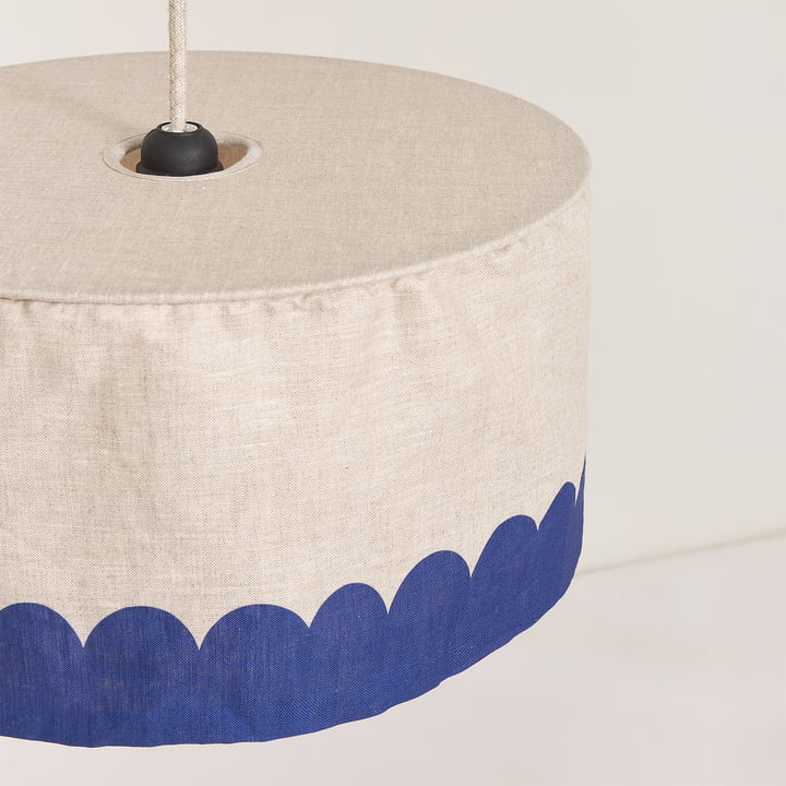 Nobodinoz - Vibes lampshade, Ø 40 cm, linen, blue