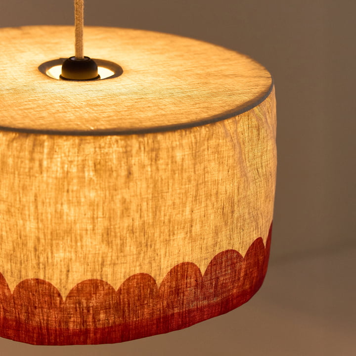 Nobodinoz - Vibes lampshade, Ø 40 cm, linen, carmine red