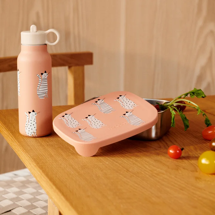 LIEWOOD - Arthur lunch box with lid, Cat, tuscany rose