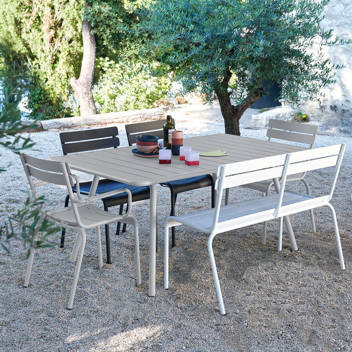 Luxembourg garden bench with armrest from Fermob