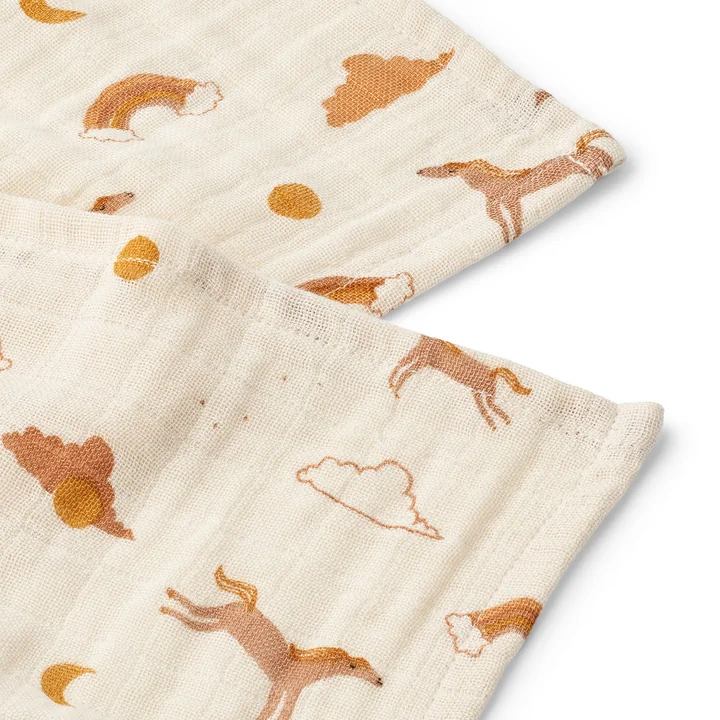 LIEWOOD - Lewis muslin cloths made from organic cotton, Dream, ecru