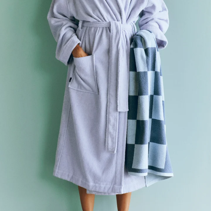 HAY - Check Bath towel, 70 x 136 cm, steel blue