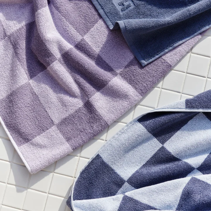 HAY - Check Towels, lavender and steel blue