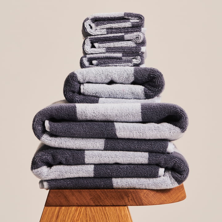 HAY - Check Towels, steel blue
