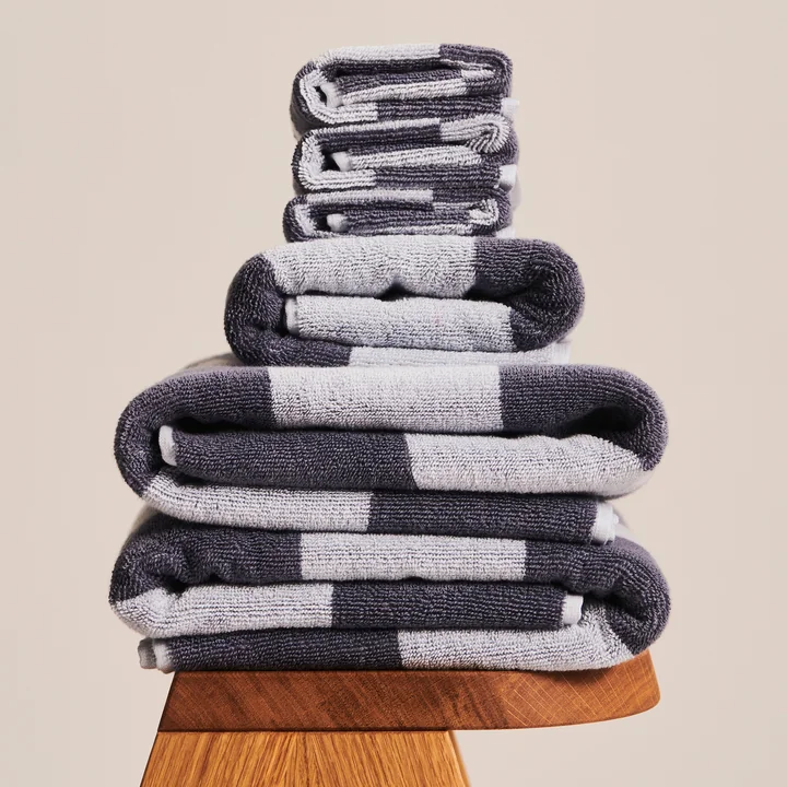 HAY - Check Towels, steel blue