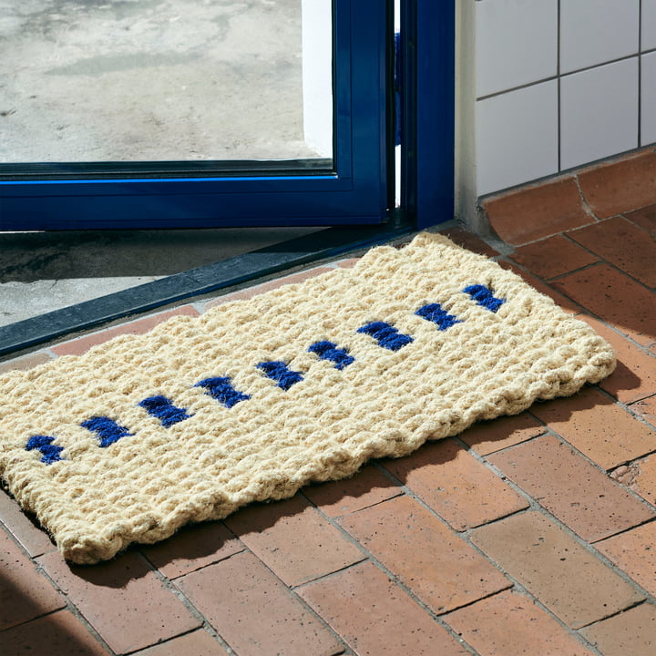 HAY - Coco Doormat, dot, white / blue