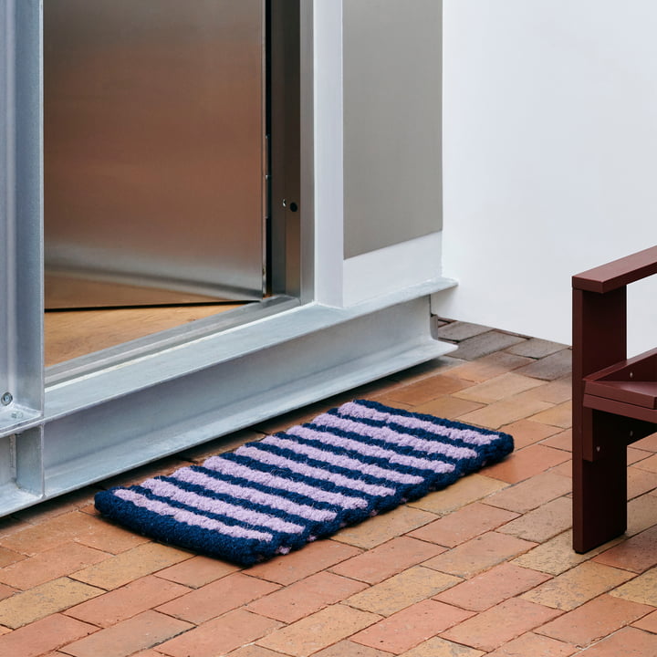 HAY - Coco Doormat, stripe wave, lavender / navy