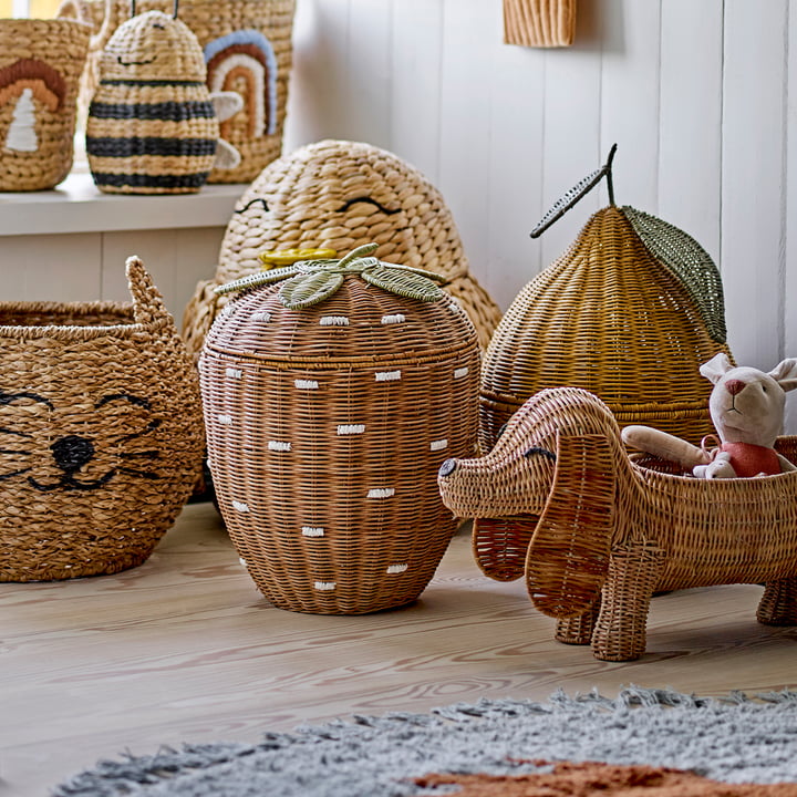 Bloomingville Mini - Pelino storage basket, Ø 30 x 40 cm, rattan
