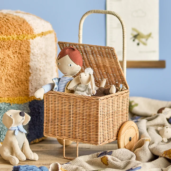 Bloomingville Mini - Penne Children's trolley, L 29 x H 50 cm, rattan