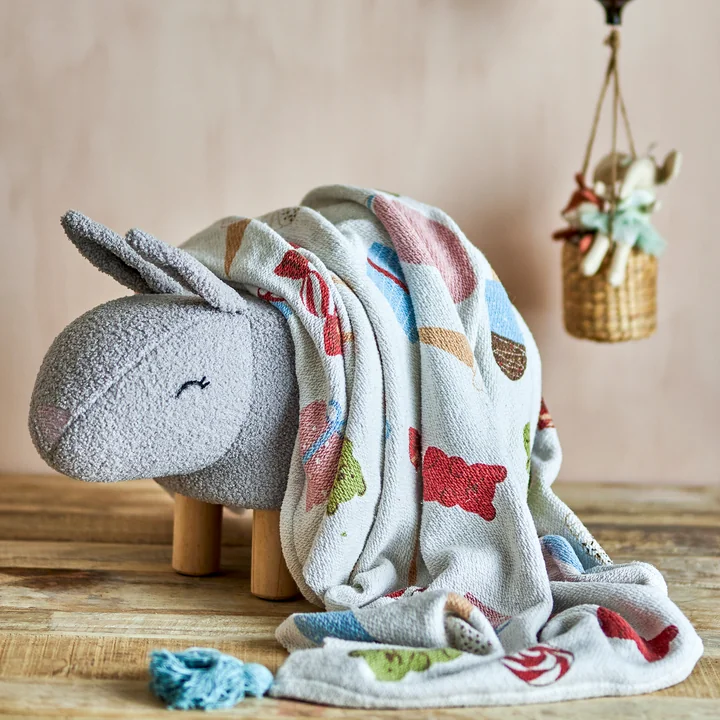 Bloomingville Mini - Percey stool, rabbit and Sweets blanket