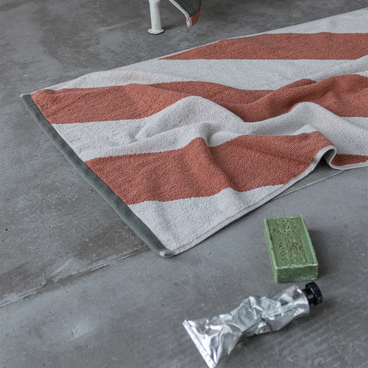 Mette Ditmer - Diagonal bath mat, 50 x 80 cm, brick